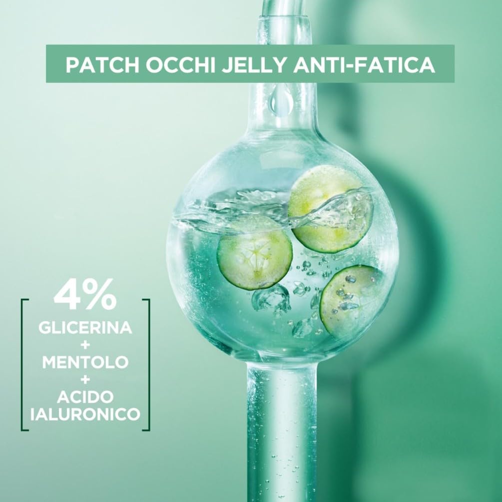 Garnier SkinActive Maschera Occhi Hyaluronic Cryo Jelly, Anti-Fatica con Acido Ialuronico, Mentolo e Glicerina, Formula Effetto Ghiaccio, 5 g