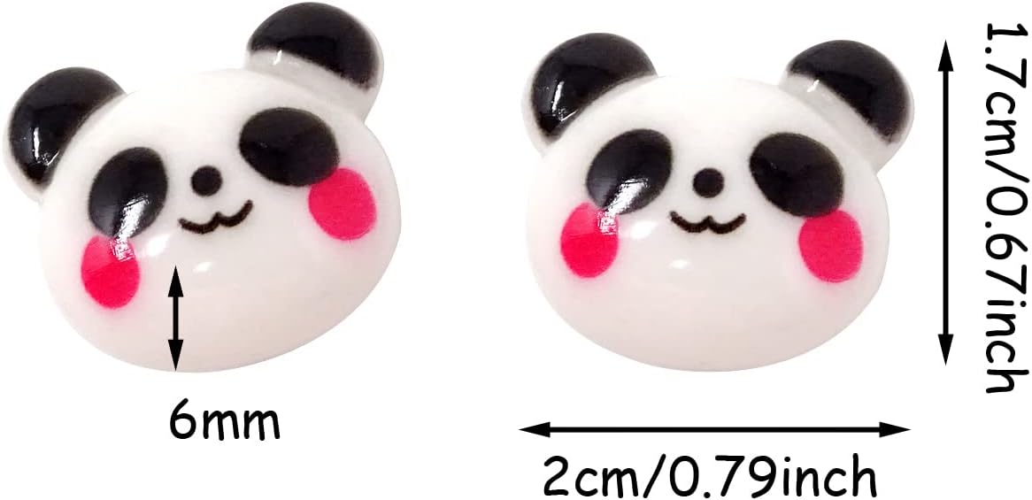 Honbay 50PCS Slime Charms Flatback Resin Charms Cute Animal Panda Embellishments for Hair Clips, Photo Frames, Phone Cases, Jewelry Boxes, Stationery Boxes, Scrapbooking, DIY Crafts, etc - Image 2