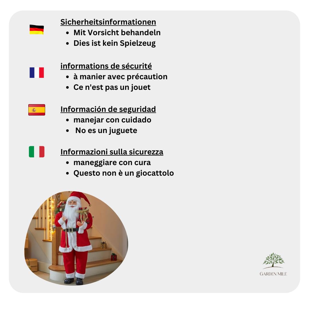 Marco Paul Interiors Tradizionale Deluxe Grande Babbo Natale Decorazioni natalizie Statua Decorazioni natalizie per la casa Figura festiva Peluche Natale Decorazioni natalizie (40 cm)