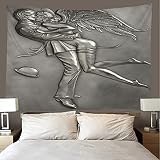 shuimanjinshan Tapisserie Murale Ange de Secours Tenture Murale Décoration, Parfait pour Plage De Pique-Nique, Draps Ou Nappe （A-636） 150X180Cm