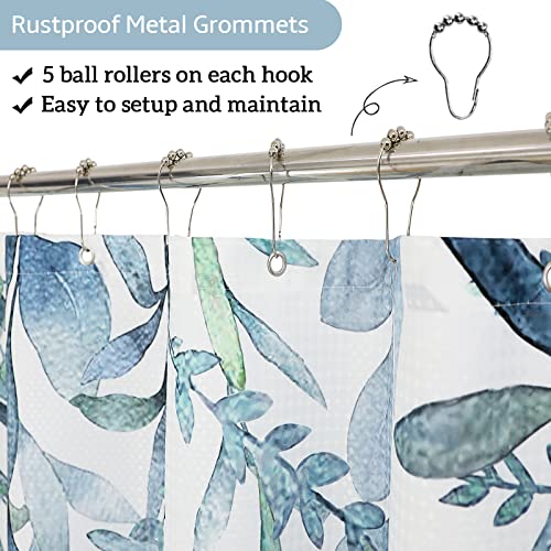 Light Blue Eucalyptus Shower Curtain For Bathroom Dusty Blue Nature Botanical Shower Curtain Set Waffle Floral Leaf Bath Decor Spring Natural Leaves Bath Curtain Greyish Bathroom Set 72X72 #TOP1