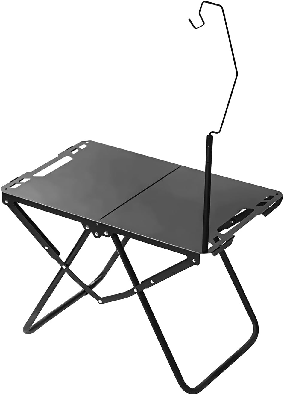Tactical Folding Camping Table,Durable Carbon Steel Portable Outdoor Table,with Storage Bag for Camping, Hiking,Fishing，Travel,Beach Outings，Backpacking & BBQ，Black
