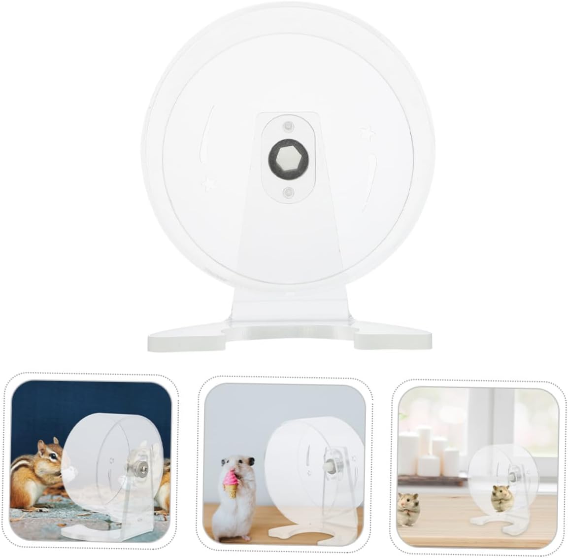 Tofficu Silent Hamster Exercise Wheel with Stand, 22cm Small Animal Running Spinner, Quiet Training for Gerbils Mice and Small Pets