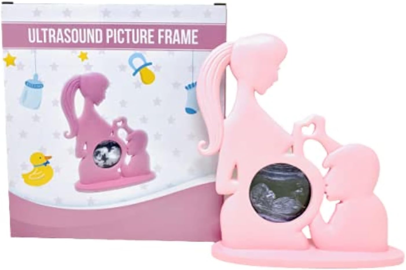 Ultrasound Picture Frame Sonogram Frames Pregnancy Must Haves Gifts for Expecting Dad's, Baby Announcements, Baby Room Decor, Gender Reveal Gifts, Pregnant Mom Gift (Pink)