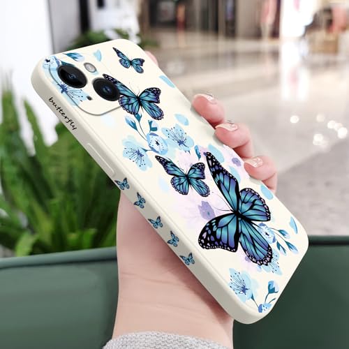 Coque iPhone 15 Papillon aurore blanc finition premium douce 6,1" - 2