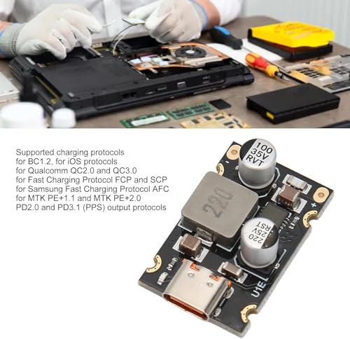 Image of PD65W Fast Charging Module, 5V3A 9V3A 12V3A 20V3.25A to USB C PD3.1 QC3.0 Charging Circuit Board for Phone Fast Charging