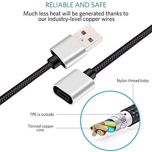 CoBak Charger Cable for Apple Pencil - Charging Adapter Cable for Apple Pencil, Female to Male Adapter Extension Cable, 3 Feet, Black