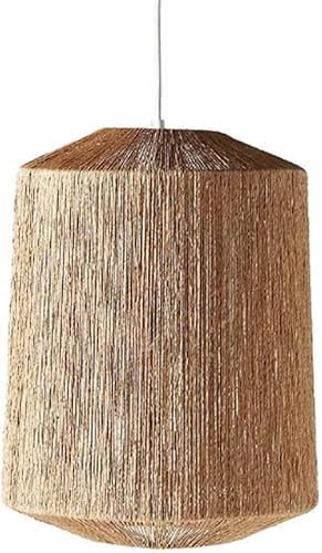 Lámparas colgantes de viento silencioso hechas a mano, cuerda de cáñamo, luz vintage celing, mimbre país, ratán, iluminación para el hogar,