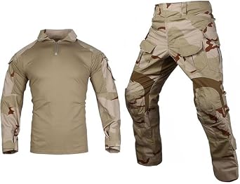 EMERSONGEAR Military Painball Suit Uniform, Army Airsoft Combat BDU Pants Shirt with Knee Pads