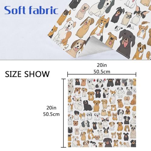 Servilletas de Tela ALAZA Perros Multicolor 6 pzas 20x20 pulg miniatura 3