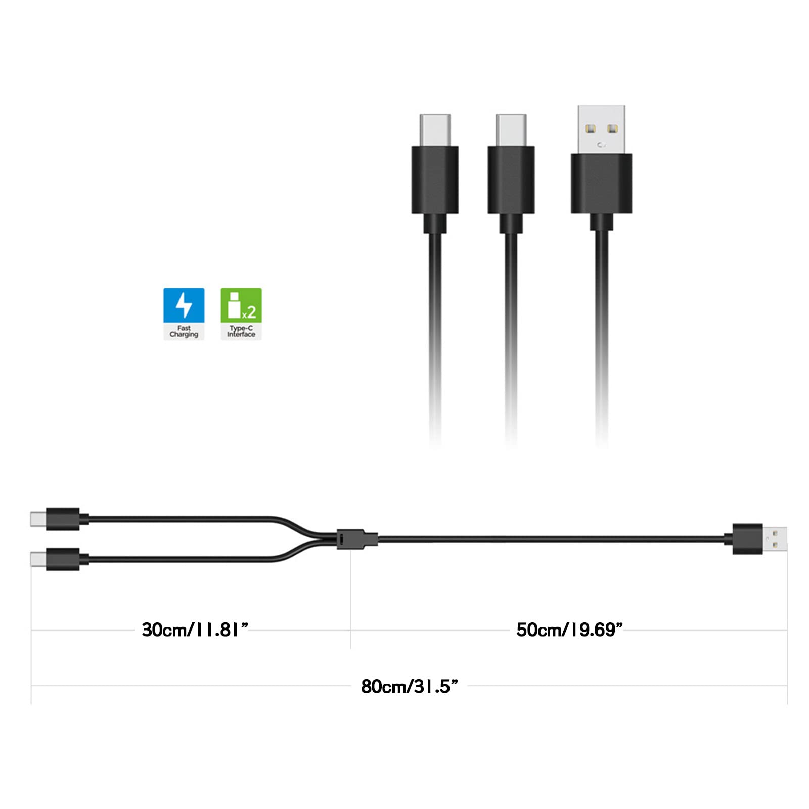 Labstandard Câble de charge USB, adapté pour manette PS5 Vr2 de jeu - Cordon de charge sans fil - Station d'accueil