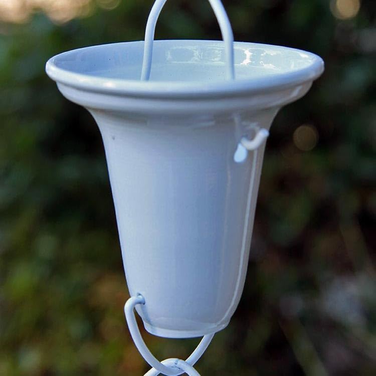 Nutshell Stores Flared Cups Rain Chain - White - 9 Feet