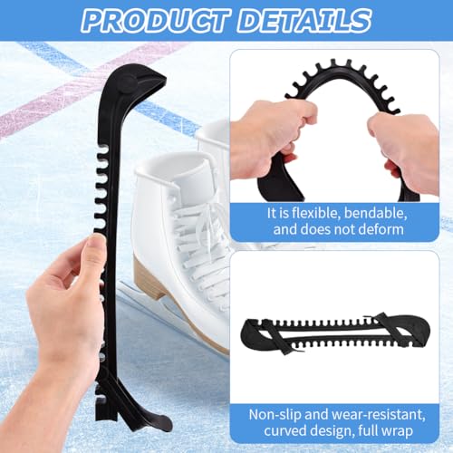 UXELY Ice Skate Guards Ice Skate Covers Ice Skate Blade Covers Figure 1 Pair of Adjustable Skate Guards for Hockey or Figure Skating(Black)