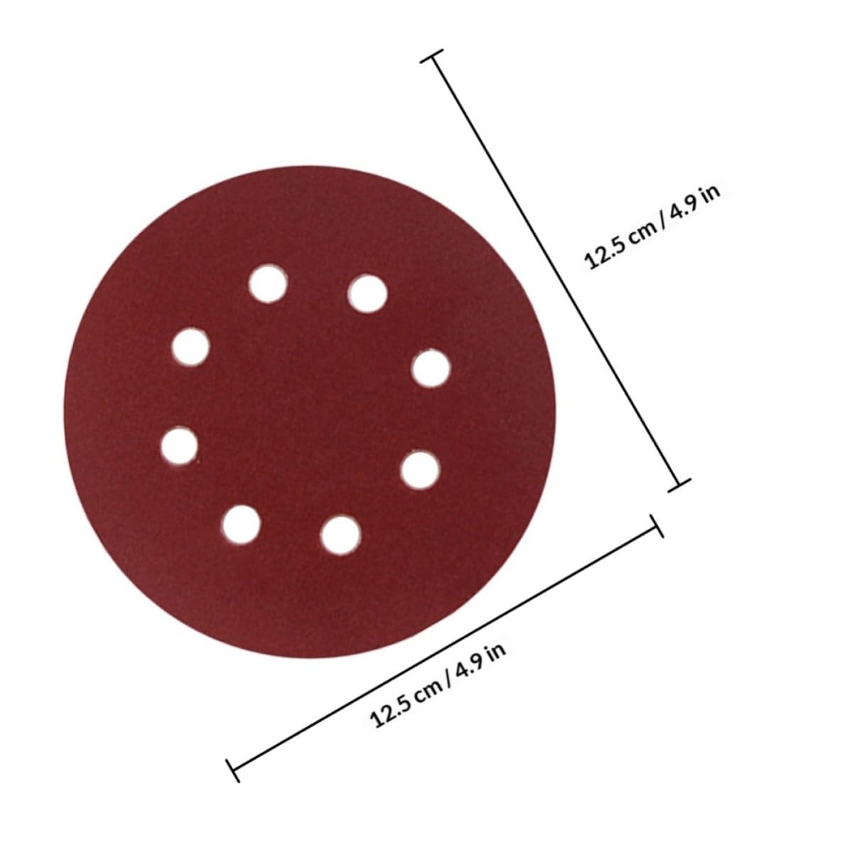 100pcs Round Sanding Discs Woodworking Sandpaper 5-inch 8-Hole Aluminium Oxide Low-Energy Polishing Pads for Furniture and Non-Metal Materials