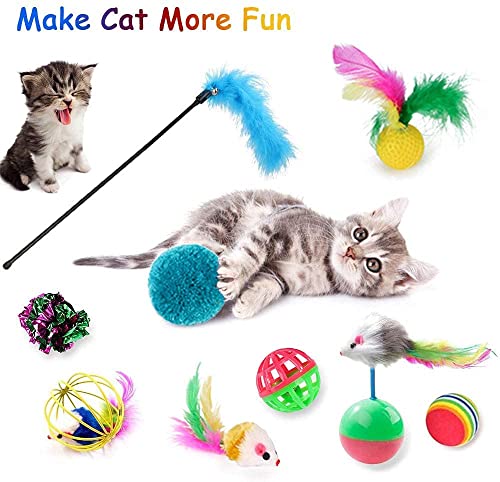 Jouets Chat,30 Pièces Kit Jouet Chats,Jouets pour Chats Interactif Jeux Chaton avec Tunnel,Poisson,Souris,Plume,Balle Jeux Chaton – Image 3