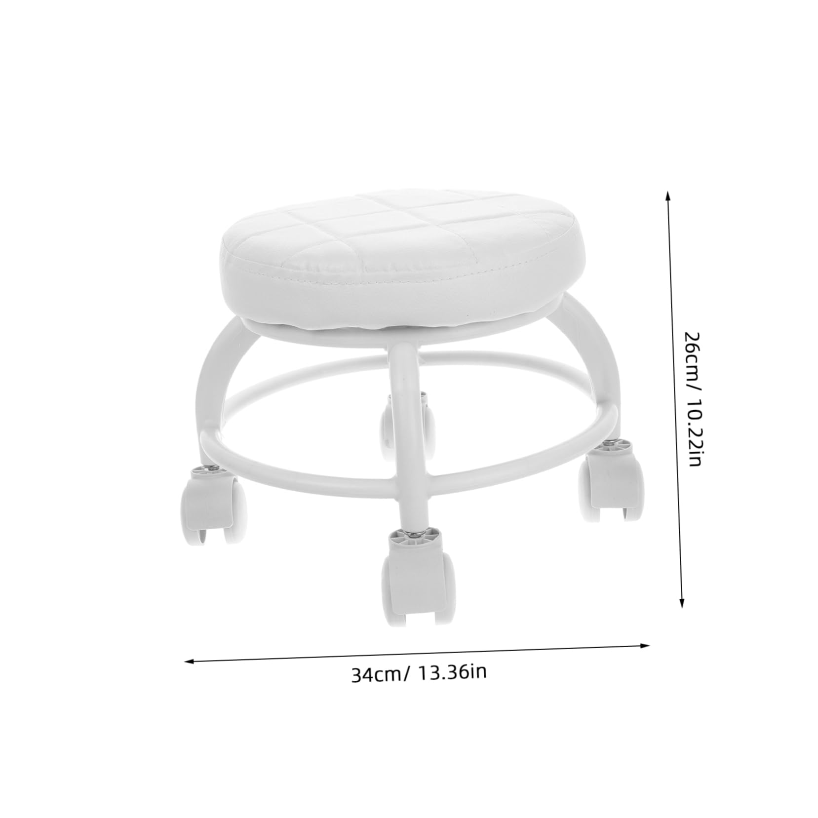 Ipetboom Rolling Stool for Home Massage Low Stool with Pu Cushion Wheels Perfect for Nail Spa
