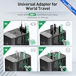 Universal Travel Adapter International Plug - European Travel Plug Adapter Worldwide US AUS EU UK Spain Germany Ireland Italy - All-in-one Travel Outlet Power Adapter with 3 USB C 2 USB A - Image 2