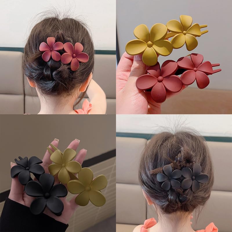 Miniatura 7 de 4 pinzas para el pelo de flores, horquillas para el cabello grandes, horquillas francesas decorativas para accesorios para el cabello, pinzas