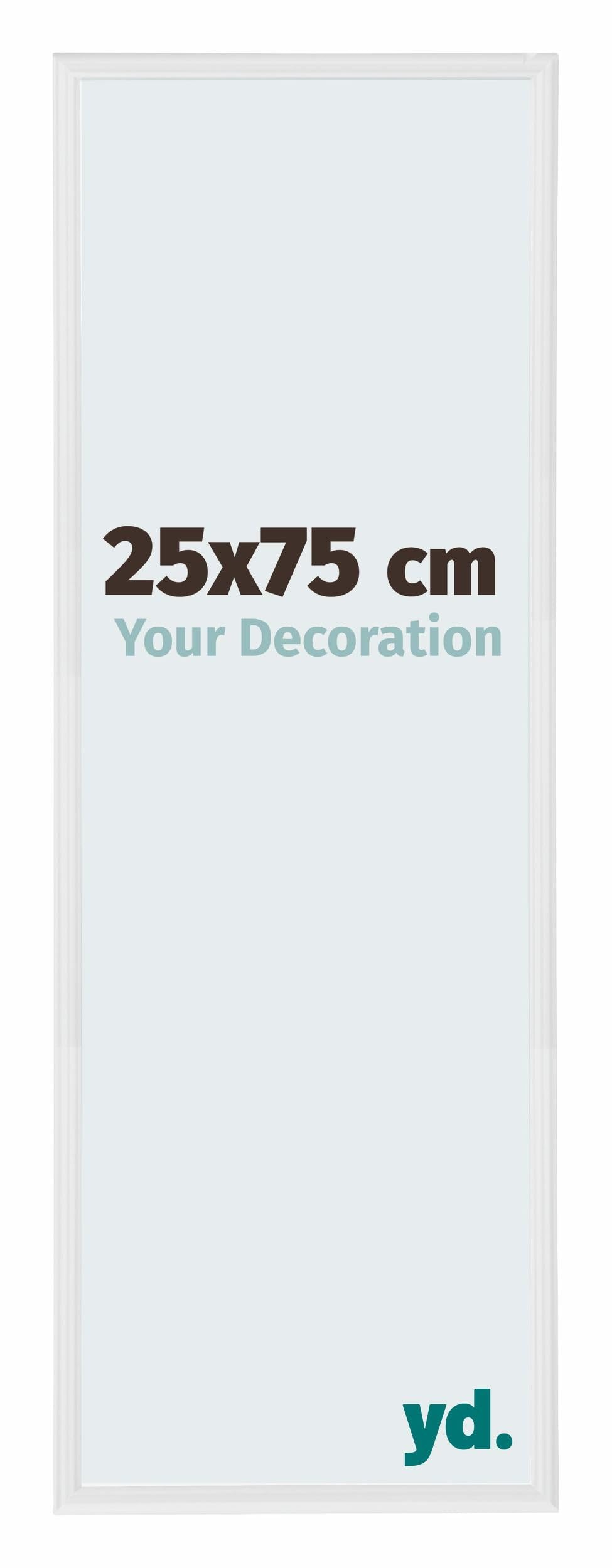 Your Decoration - Picture Frame 25x75 cm - White High Gloss - Decorative Wall Frame in Plastic with Antireflection - Frame 25x75 - Annecy