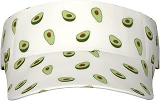 ELRoal Avocado Printed Adult Sunscreen Visor Cap Lightweight and Breathable Adult Sun Visor Empty top hat Versatile Outdoor hat Black
