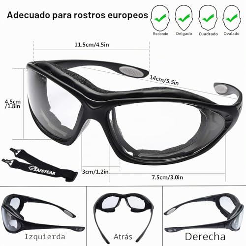 Miniatura 2 de Safeyear Gafas De Seguridad Antivaho En166 Sg002 - Gafas De Seguridad Antiarañazos Con Cordón Para El Cuello Para Adultos Para Hombres Y Mujeres, Protección Uv Para Bricolaje, Protección Ocular De