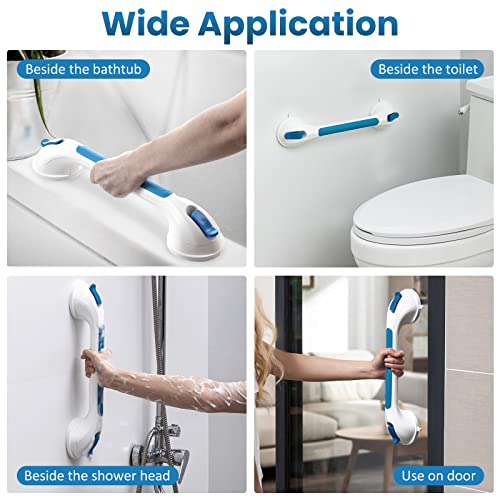 LEVERLOC Grab Bars for Shower,Suction Shower Handles,2 Pack,16.8",Blue by LEVERLOC - Image 6