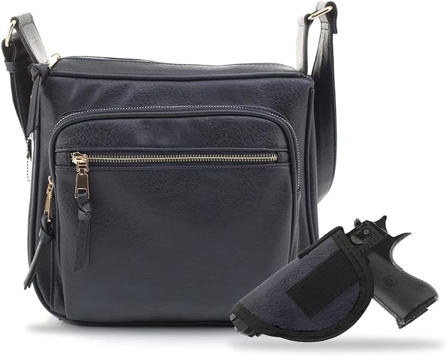 | Concealed Carry RFID Blocking Crossbody Purse for Women with Lock and Key