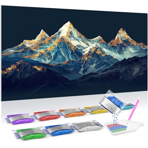 5D diamond painting de montaña nevada Jumpdot: manualidades de adultos para conectar con tu paz