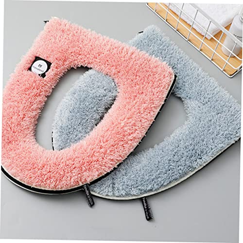 DECORNIJIA 2個 防水素材便座クッション 厚手ソフト 暖かいフルカバー型便座カバー 秋冬用 ポータブルトイレマット