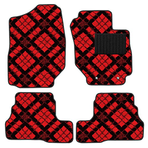 Aviles スズキ 新型 ジムニー ジムニーシエラ JB64W JB74W フロアマット【16色から選択】(MT車,03:ダイヤチェック × レッド)