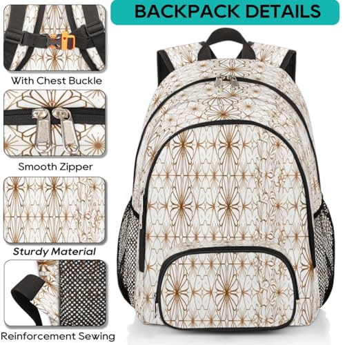 Sac à dos géométrique de grande capacité pour ordinateur et école