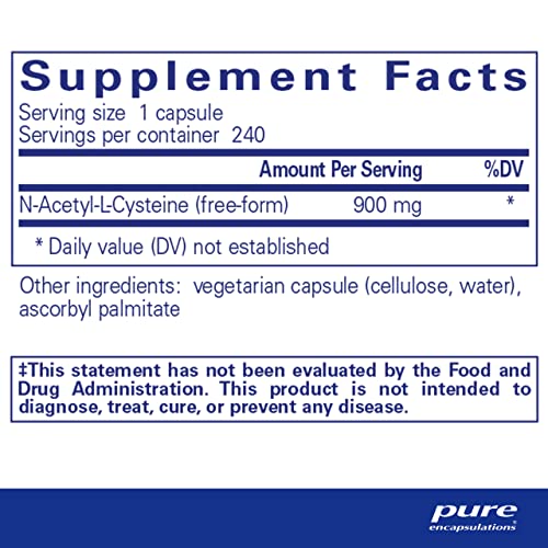 Pure Encapsulations Nac 900 Mg | N-Acetyl Cysteine Amino Acid Supplement For Lung And Immune Support, Liver, And Antioxidants* | 240 Capsules #TOP1