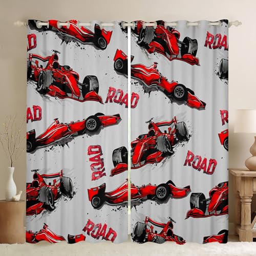 Curtains For Living Room,red Sports Car Window Drapes Bedroo