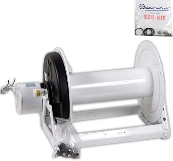 Hannay Reels E1530-17-18LT Electric Rewind 12V Hose Reel with 1/2-Inch Super Swivel Repair Kit Bundle, 2 Items