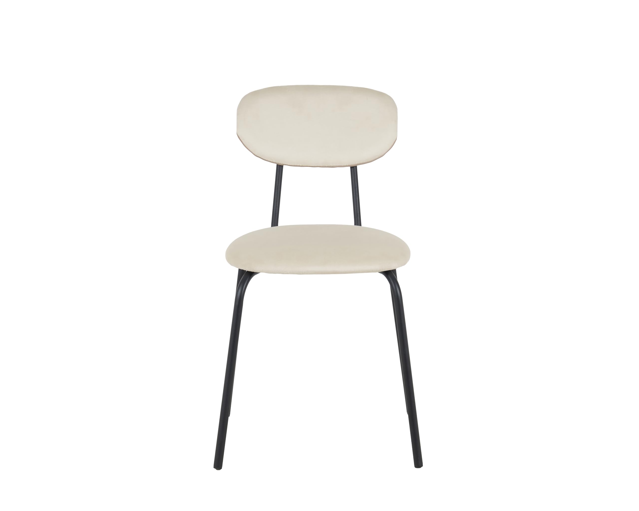 Lot de 4 Chaises Salle à Manger Velours Beige - Chaises Salle Manger Empilables & Chaise Métal - Idéal Fauteuil Salon, Chaise Coiffeuse