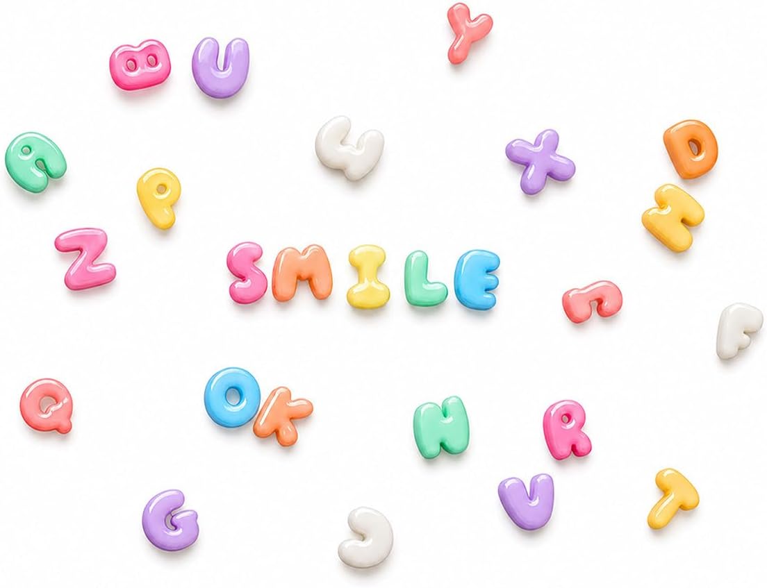 2Pcs 3D Bubble and Flat Mini Letter Silicone Resin Molds Set