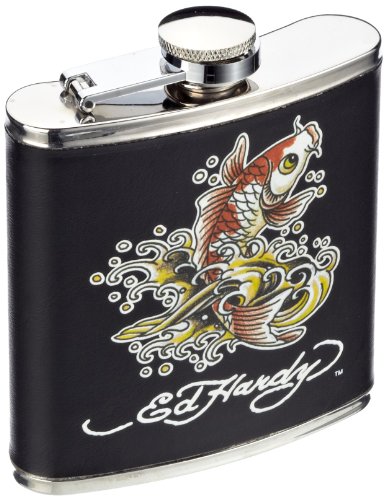 Preisvergleich Produktbild Ed Hardy 10216900 Flachmann Koi Fisch, 60z, 9.5 x 11.5 cm
