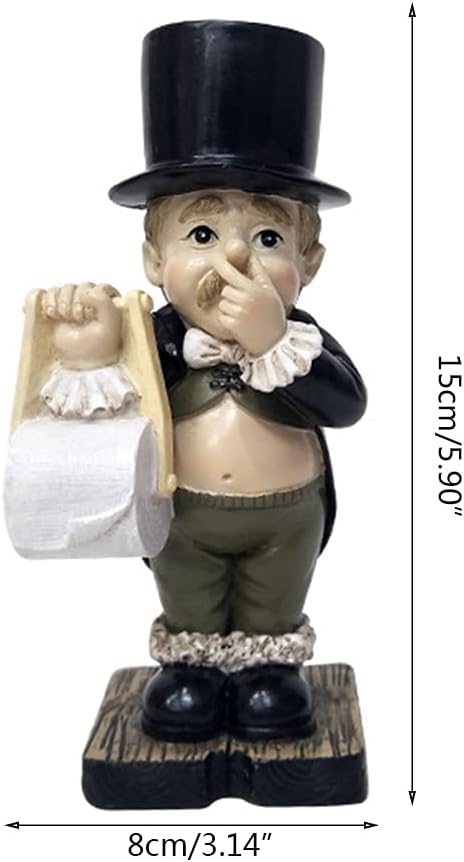 Toilet Tissue Paper Roll Holder Decorative Bathroom Toilet Paper Holder For Creative Standing Gentleman Paper Hold Farmhouse Bathrooms Toilet Freestanding Paper Holder