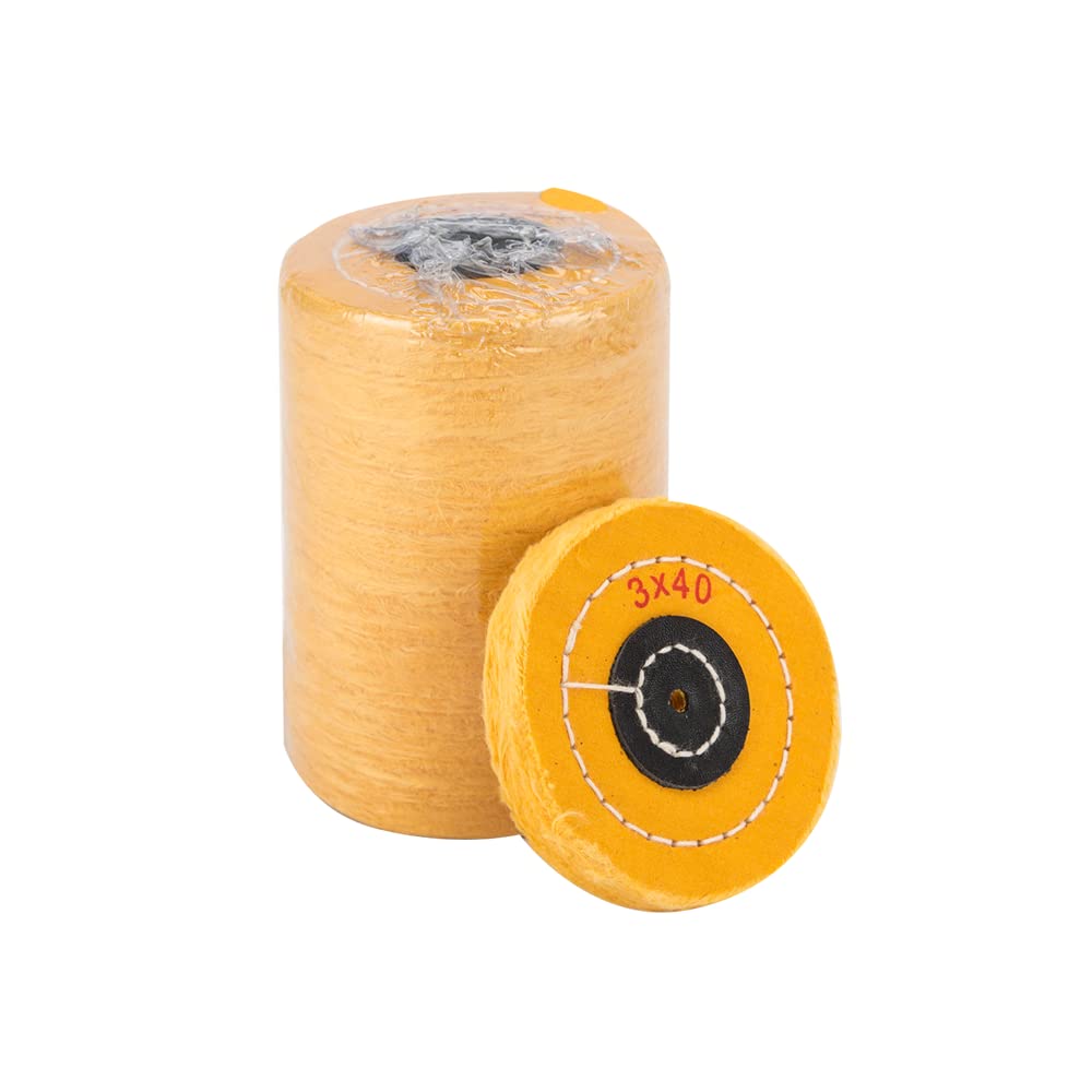 SDent® TUV CE 1 Bag = 10 PCS Yellow Dental Lab Cotton Fabric Polishing Wheel for polishing Denture Artificial Teeth Jade Jewellery and handcraftsRadius 5cm * 50 Layers * Diameter: 12.7cm