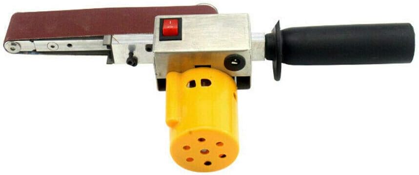 Mini Handheld Electric Belt Sander, DIY Abrasive Polishing Grinding Sanding Machine Bench Edge Sharpener Belt Sander for Metal Wood Working, 795 Motor
