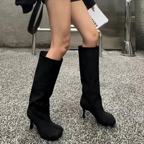 Bottes slouchy d'automne hiver en suède pour look décontracté chic - 2