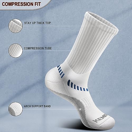 Image of BULLIANT Men 6-Pack Athletic Compression Crew Socks for Running Gym Sports