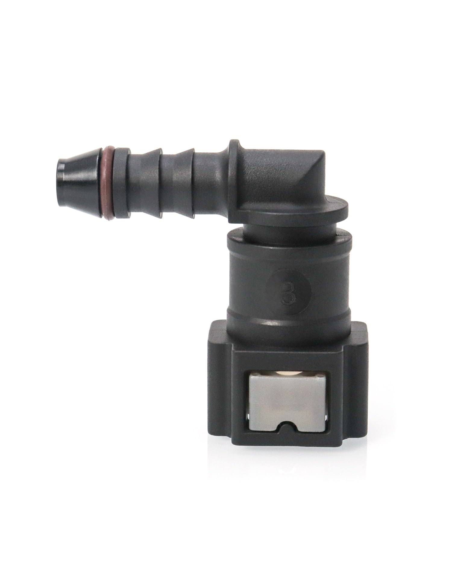 QWORK® Złącze przewodu paliwowego złącze węża, szybkozłącze 90 stopni, złącze plastikowe 7.89 mm ID6, 2 sztuki