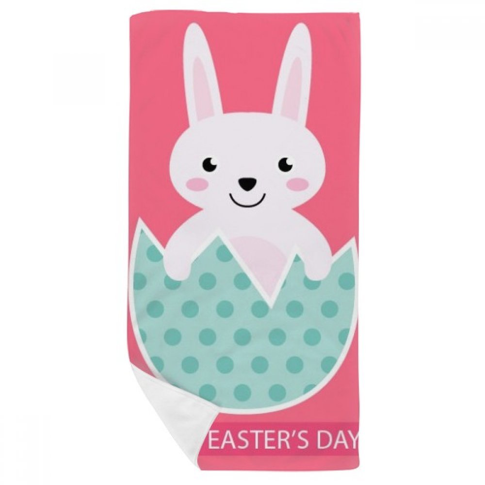 Serviette de bain œuf et lapin de Pâques pour décoration de douche