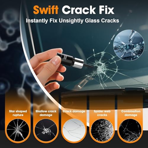 Image of Windshield Repair Kit,Quick-Fix Windshield Crack Repair Kit with Suction Cup, Universal Glass Crack Repair Resin Liquid for Fixing Car Chips Scratches Cracks & Bulls-Eye 2 Pack