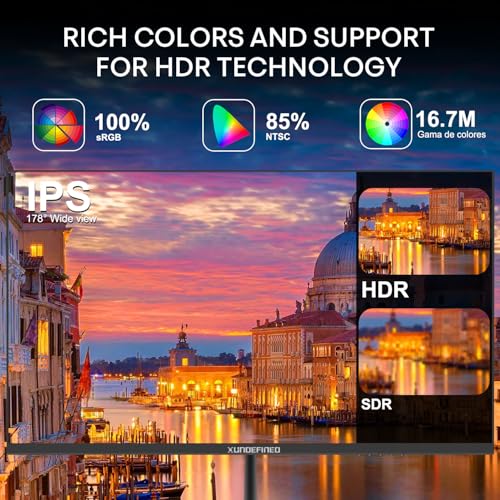 Image of 24 inch 240Hz Gaming Monitor with Speaker, 1080p Fast IPS Computer Monitor, FreeSync, 99% sRGB, HDR, Low Blue Light, 3-Sided Frameless, VESA, HDMI, Display Port for Gaming, Home Office Working
