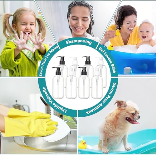 Lot de 30 Flacons Pompe Vides 250ml, Bouteilles Transparentes Rechargeables – vue 7