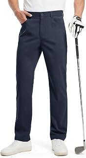 Mens Golf Pants Classic Fit Lightweight Comfortable Dress Work Business Casual Pants with 5 Pockets