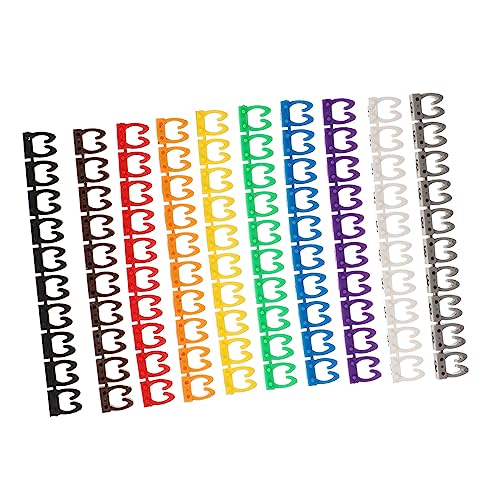 GAROZATION 100pcs Cable Identification Tags and Cable Markers Set Clips 4mm Size Numbered 0-9 Wire Labels for Network and Electrical Cord Management in Office and Home