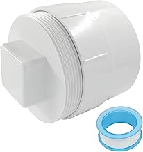 4 Inch PVC Sewer Cleanout Adapter with Plug Pipe Fitting, DWV Flush Sewer Cleanout Cap for Outdoor Garden, RV, Drainage Piping System